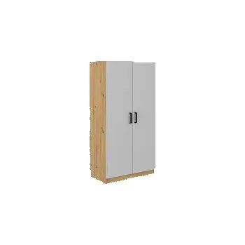 Pohovka MAXIMUS 107 - skříň 2D, dub artisan/světle šedá (107 MALTA LG/AR SZAFKA POLKI 2F) (3 balíky) "LP" (K150)