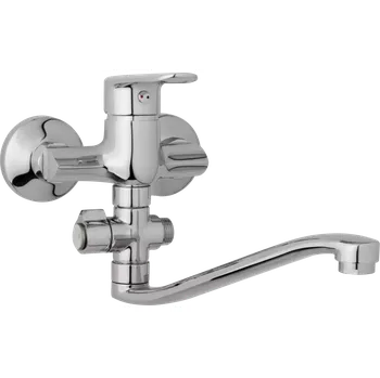 Vodovodní baterie JB Sanitary Nástěnná umyvadlová a sprchová baterie FINERY, rozteč 100 mm, otočný přepínač, bez příslušenství, ramínko 250 mm F10 32 20