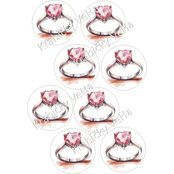 Jedlá dekorace na dort Fondánový list A4 motiv "Kolečko " na vykrajovátko 7 cm