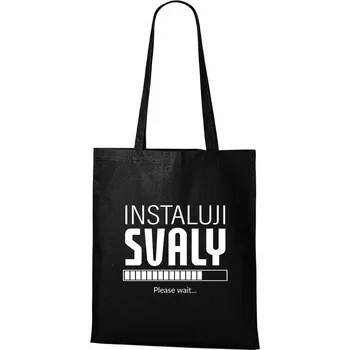 DOBRÝ TRIKO Bavlněná taška s potiskem Instaluji svaly Barva: Černá