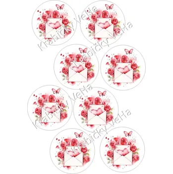 Jedlá dekorace na dort Fondánový list A4 motiv "Kolečko " na vykrajovátko 7 cm