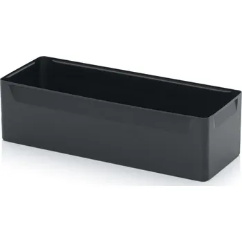 Vkládací boxy Dvojnásobné dělení podélné 56,3 x 18,3 x 15 cm - Dopravní černá - materiál: PS - EK 2/150