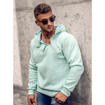 Pánská mikina Mentolová pánská silná mikina na zip s kapucí Bolf 06A - XL