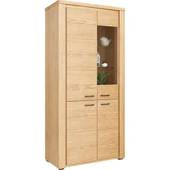 Pohovka MALTA VITRÍNA VYSOKÁ ŠIROKÁ ( NATURA Š. 90 x v.190 x45) dřevo DUB PŘÍRODNÍ (smontovaný nábytek) kolekce "B" (K250-E)