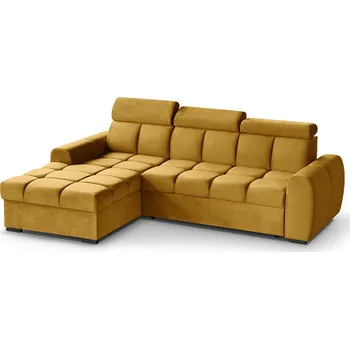 Sedací souprava GEMMA ROHOVÁ -LEVÁ sedací souprava - látka HOŘČICOVÁ Bluvel 68 (GOMEZ - L=2balíky) - kolekce "MRS" (K250-E)NOVINKA