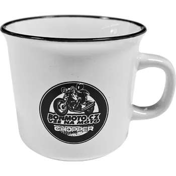 BONMOTO hrnek WOODSTOCK Chopper white/black