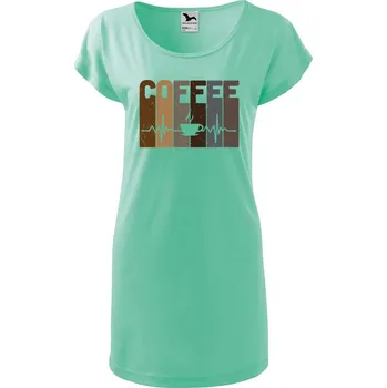Dámské tričko DOBRÝ TRIKO Dámská tunika Tep srdce coffee Velikost: L, Barva: Mátová