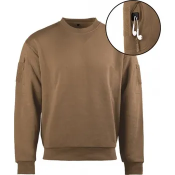Pánská mikina MIL-TEC Mikina taktická ROUND NECK COYOTE L COYOTE BROWN