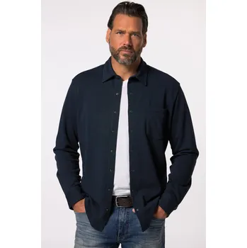 Pánská mikina JP1880, Plus size Mikina JP1880, dlouhé rukávy, Kent límeček, Modern střih, do 8XL pro plnoštíhlé nadměrná velikost, 834311130-1454, modrý, 5XL, Plus size oblečení, Oblečení pro vysoké muže, Nadměrné velikosti, Oblečení pro plnoštíhlé.