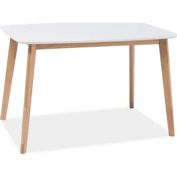 Jídelní stůl MAILA I - JÍDELNÍ STŮL 120 - MDF - bílá deska MDF, nohy dub (MOSSOIBD120) (S) (K150-E)