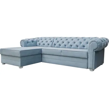 Sedací souprava VALÉRIE Pravá - (Valentino) sedací souprava světle šedá RIVIÉRA 80 / nohy bílé (FE) kolekce - "E" (K250-E)