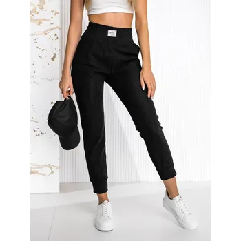 Dámské oblečení Černé dámské proužkované tepláky Bolf W7863 - L