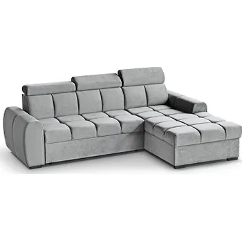 Sedací souprava GEMMA ROHOVÁ -PRAVÁ sedací souprava - látka SVĚTLE ŠEDÁ Bluvel 03 (GOMEZ - L=2balíky) - kolekce "MRS" (K250-E)NOVINKA