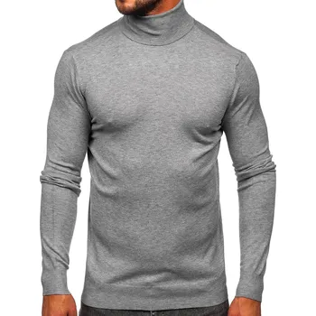 Pánský svetr Šedý pánský rolák basic Bolf W1-1728 - S