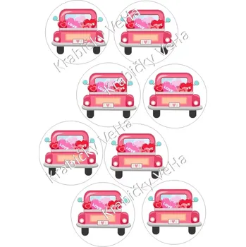 Jedlá dekorace na dort Fondánový list A4 motiv "Kolečko " na vykrajovátko 7 cm