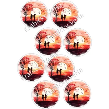 Jedlá dekorace na dort Fondánový list A4 motiv "Kolečko " na vykrajovátko 7 cm