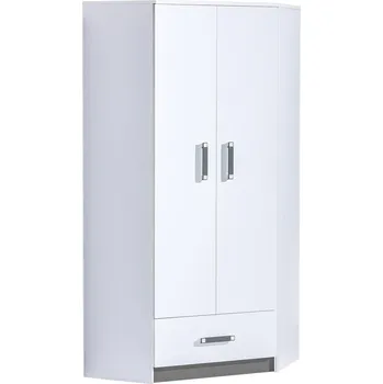 Šatní skříň TRUFEL 2- Skříň šatní rohová (Trafiko 2) - bílá/šedá (DO) (K150-Z)