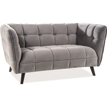 Pohovka CASTELLO 2 VELVET - 2pohovka , látka Šedá Bluvel 14 / nožky wenge - (CASTELLO2V14) (S) (K250-E)