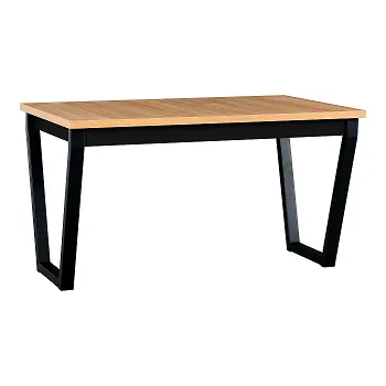 Jídelní stůl IKONA 2 - jídelní stůl rozkládací (IKON 2) lamino Dub Granson/ noha kov černá - kolekce "DRE" (K150)