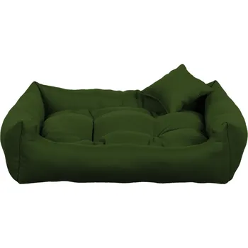 Pelíšek pro psa BOHO obdélníkový pelech pro psa, tmavě zelený - 90 cm x 75 cm