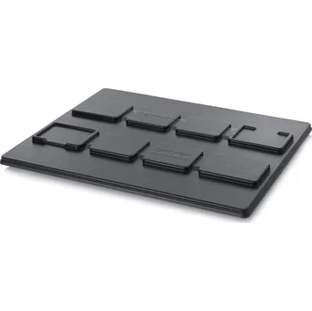 paleta ESD víka na palety Univerzální 122 x 102 x 3 cm - Dopravní černá - materiál: ESD PP - ESD A 1210