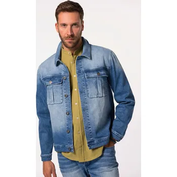 Dámský kabát JP1880, Plus size Džínová bunda FLEXNAMIC®, 2 náprsní kapsy, do 8XL pro plnoštíhlé nadměrná velikost, 832510902-1460, modrý, XXL, Plus size oblečení, Oblečení pro vysoké muže, Nadměrné velikosti, Oblečení pro plnoštíhlé.