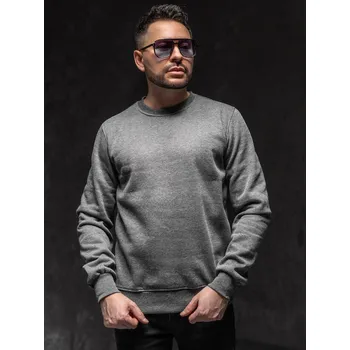 Pánská móda Antracitová pánská mikina bez kapuce Bolf 2001A1 - 2XL