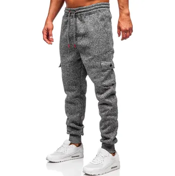 Pánské kalhoty Antracitové pánské zateplené jogger tepláky Bolf Q1108 - L