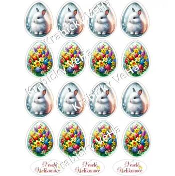 Jedlá dekorace na dort Fondánový list A4 motiv "Velikonoční vejce " 5 cm