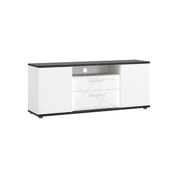 Televizní stolek VELKOM - TELEVIZNÍ STOLEK F01- 2D2S lamino bílá alpská/dub černý/bílá lesk MDF (VENEZIA VENF01=2BALÍKY) (W) (K150)