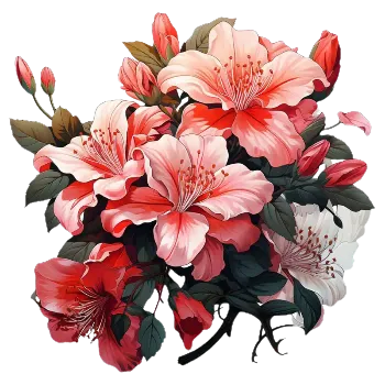 Nažehlovací obrázek - kytice azalek (dva rozměry), Velikost: Malý