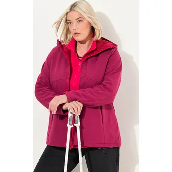 Pánská softshellová bunda Ulla Popken, Plus size Softshellová bunda, kapuce, kapsy na zip, pásky na suchý zip pro plnoštíhlé nadměrná velikost, 832356531-1129, červený, 46/48, Nadměrné velikosti, Plus size oblečení, Oblečení pro boubelky, Oblečení pro baculky, Oblečení pro plnoští