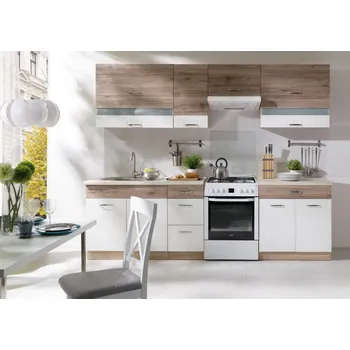 Kuchyňská linka Fadome Kuchynská linka Econo B 270 cm Zvolte kování: Basic GTV, Zvolte korpus: Dub artisan