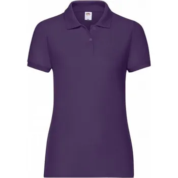 Dámské tričko Fruit of the Loom Dámské směsové polo s bočními rozparky Barva: Fialová, Velikost: XS F517