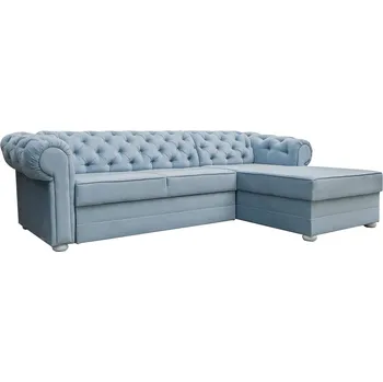 Sedací souprava VALÉRIE Levá- (Valentino) sedací souprava světle šedá RIVIÉRA 80 / nohy bílé (FE) kolekce - "E" (K250-E)