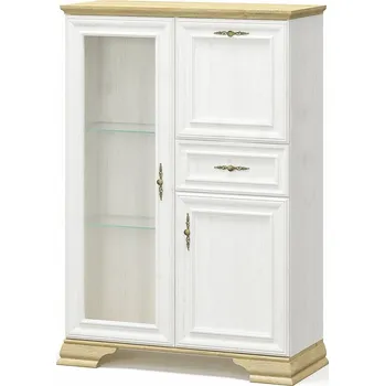 Komoda Komoda s barem a vitrínou IRIS borovice andersen/zlatý dub