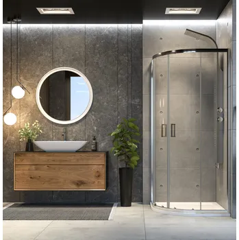 Aquatek Čtvrtkruhová sprchová zástěna ABILITY S4 90 cm s posuvnými dveřmi