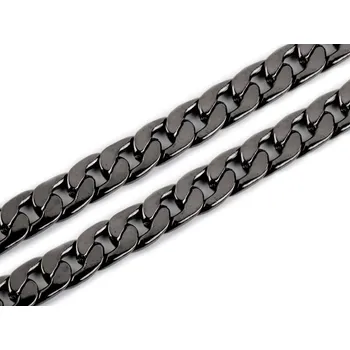 Řetěz plochý šíře 11 mm, metráž, barva 2 nikl černý