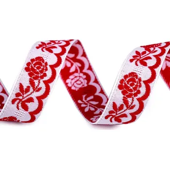 Vzorovka šíře 20 mm, barva 10/4 bílo červená