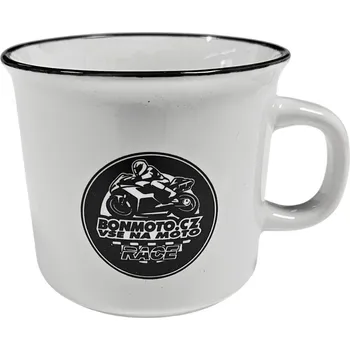 BONMOTO hrnek WOODSTOCK Race white/black