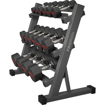 Ironlife Sada pogumovaných činek Proiron 3 - 24 kg - 8 párů + stojan