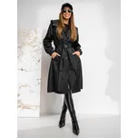 Černá dámská dlouhá přechodová bunda/kabat s kapucí Bolf AG5019 - 2XL