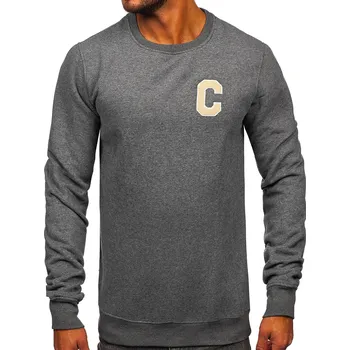 Pánská mikina Grafitová pánská mikina bez kapuce s potiskem Bolf MF2019 - S