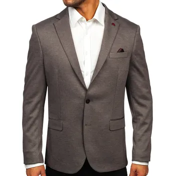 Tmavě hnědé pánské elegantní sako Bolf 024 - 2XL/56