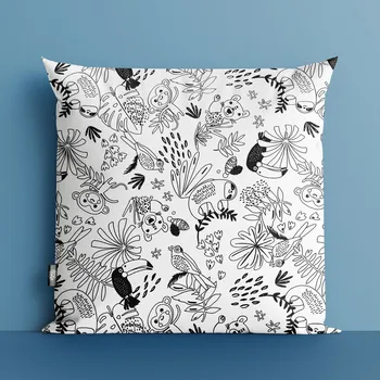 Dekorativní polštářek Veselá džungle Polštářek omalovánky