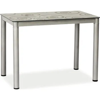 Jídelní stůl DAMAR (DAMARSZ) jídelní stůl 100X60 šedý /šedé nohy, tvrzené sklo s ornamentem (S) (K150-E)