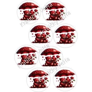 Jedlá dekorace na dort Fondánový list A4 motiv "Kolečko " na vykrajovátko 7 cm