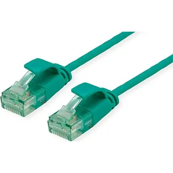 Síťový kabel ROLINE RM UTP patchkabel kat. 6a, tenký, 5m, zelený - 21.45.3437