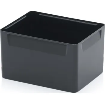 ESD vkládací boxy Dvojnásobné dělení příčné 26,6 x 18,4 x 15 cm - Dopravní černá - materiál: ESD PS - ESD EK 2/150 43