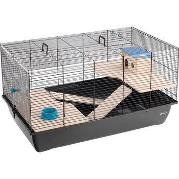 Klec pro křečky FLAMINGO Chipper černá 77,5x47x42cm
